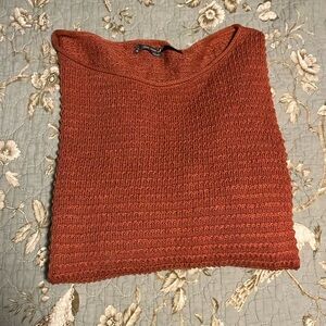 Anthropologie Orange / Dark Coral Knit Short Sweater - Med / Large